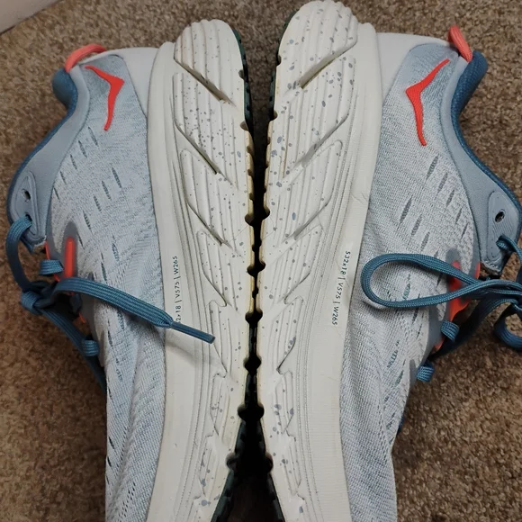 Hoka Athletic Shoes in Blue and Coral - Picture 9 of 10
